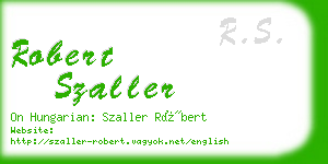 robert szaller business card